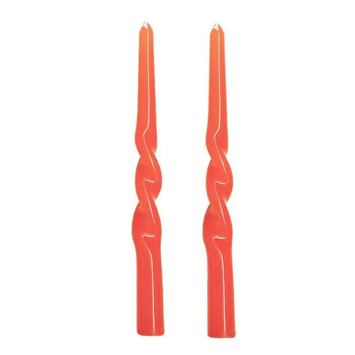 Candles Twisted Dinner Candle Set of 2 - Orange