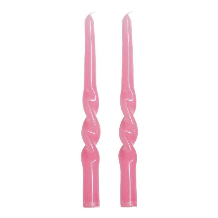 Candles Twisted Dinner Candle Set of 2 - Pink