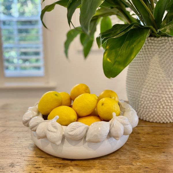 Decorative Bowls Mode Lemon Bowl White 33x6.5CM