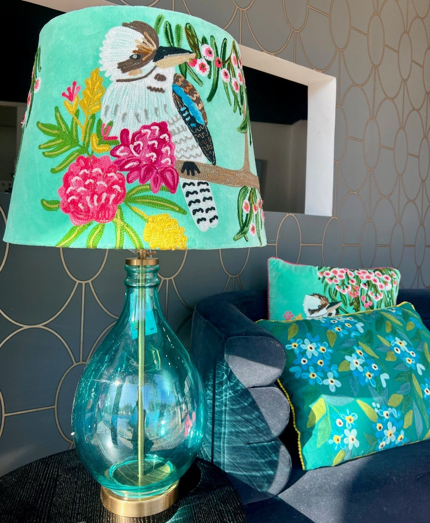 Lamp Shades Tapered Shade - Kookaburra - Aqua Multicolour