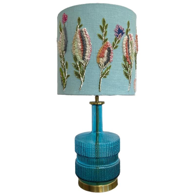 Lamps Glass Lamp Base - 60s - Turquoise