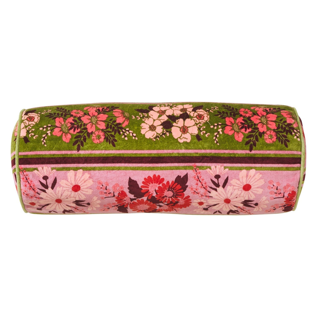 Devi Velvet Bolster Cushion - Rosewater Image