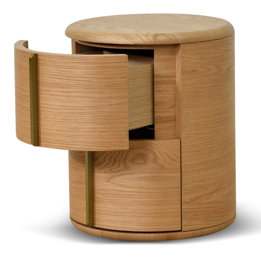 Nightstands Round Bedside Table - Natural