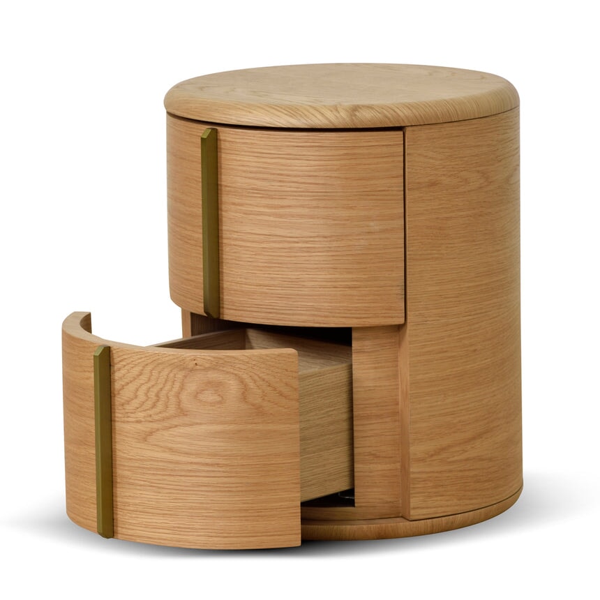 Nightstands Round Bedside Table - Natural