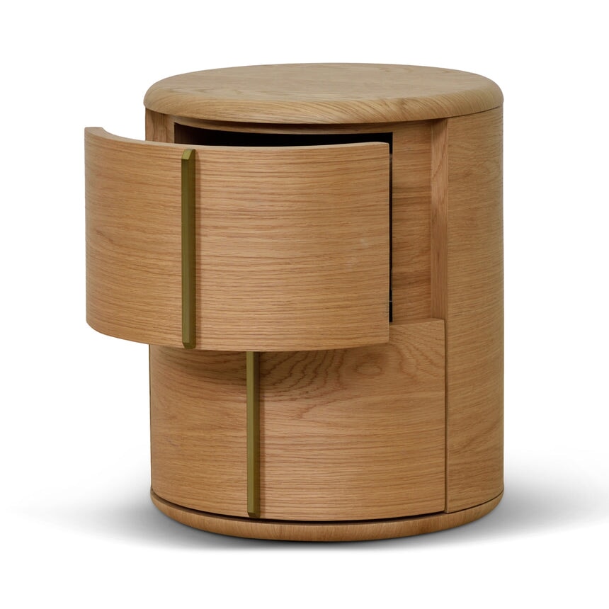 Nightstands Round Bedside Table - Natural