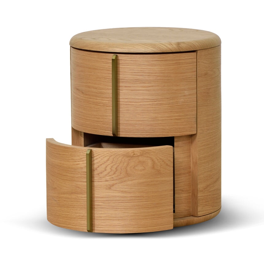 Nightstands Round Bedside Table - Natural