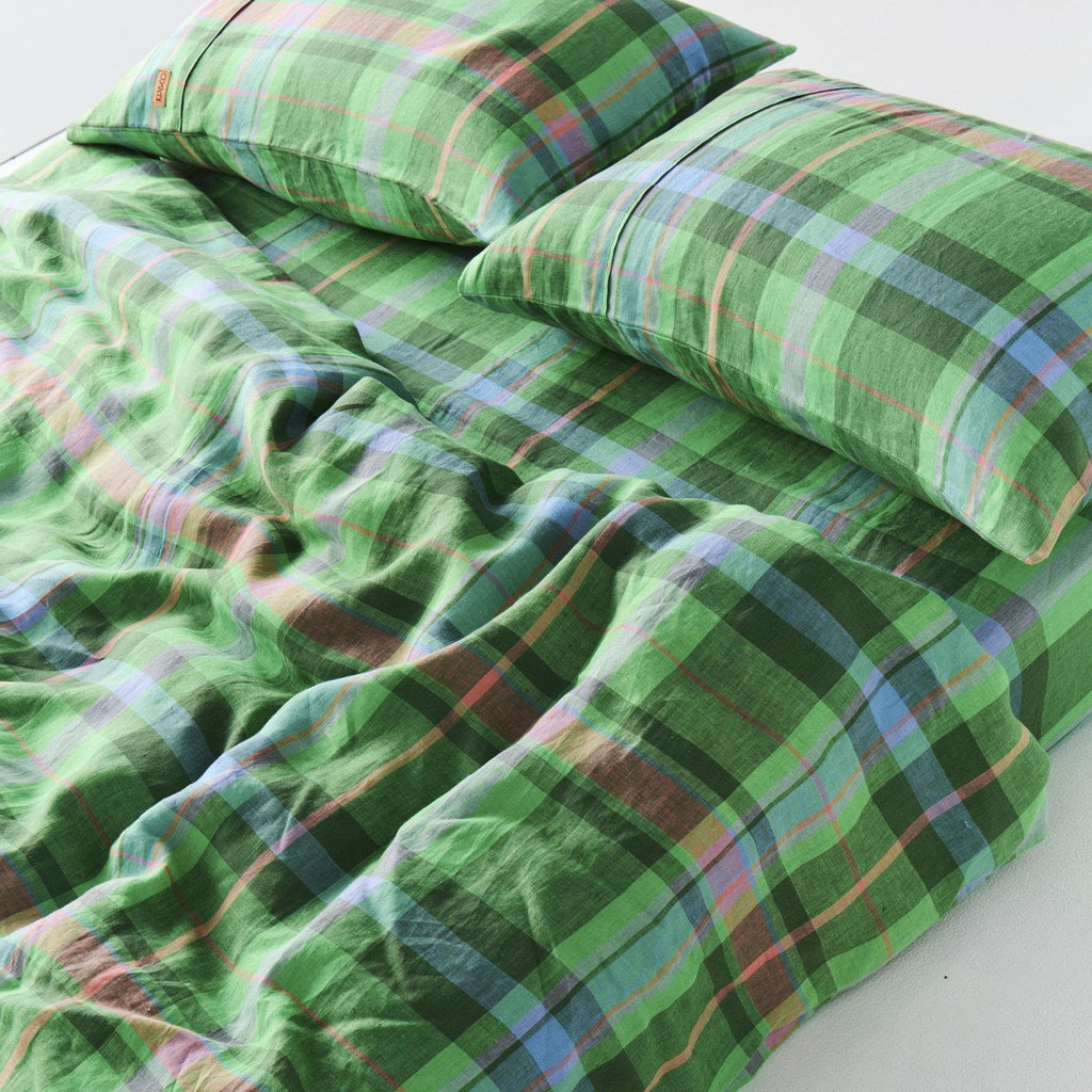 Pillowcases & Shams Jewel Of The Nile Tartan Linen Pillowcases Standard Set Of 2