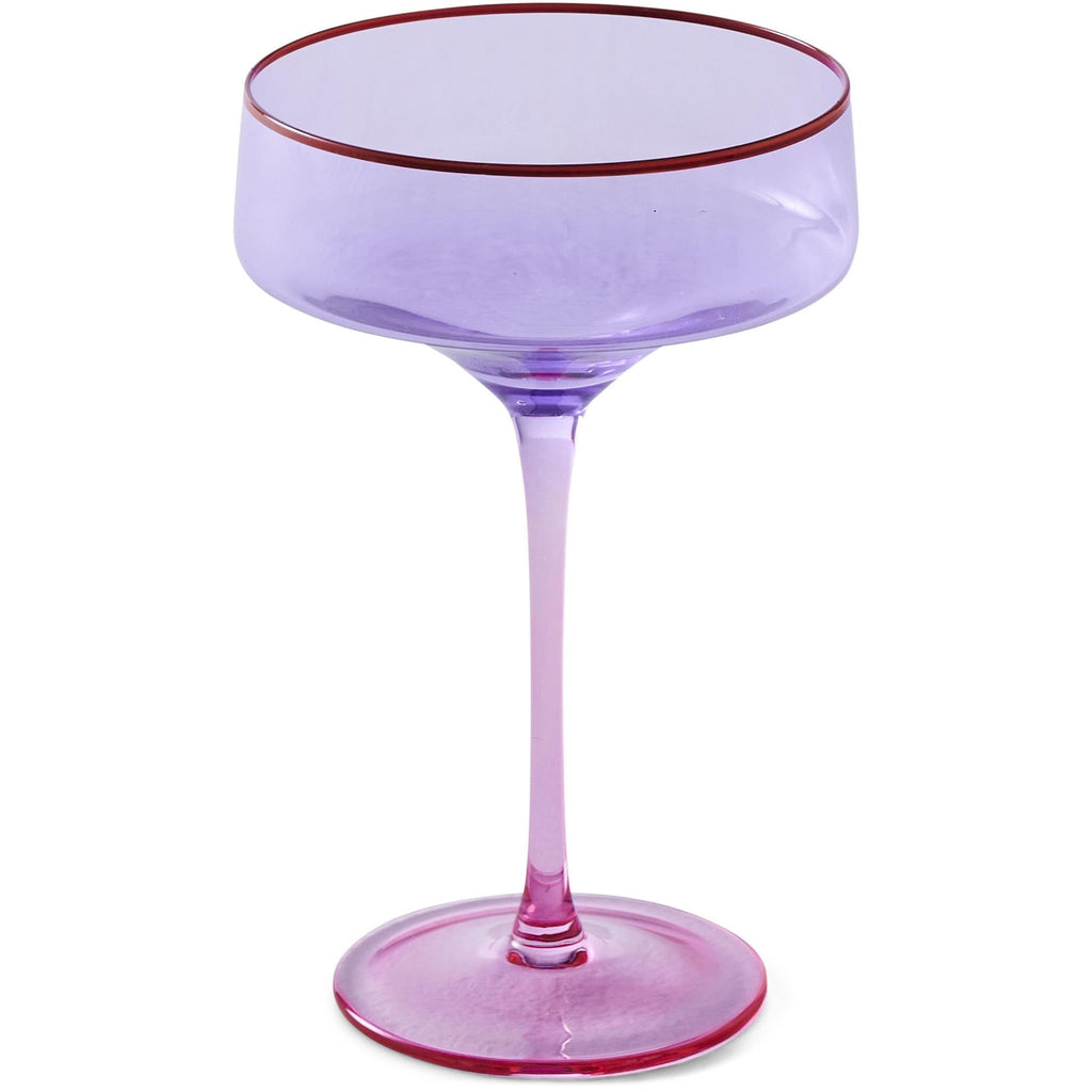 Stemware Lilac Colour Block Margarita Glass Set Of 2