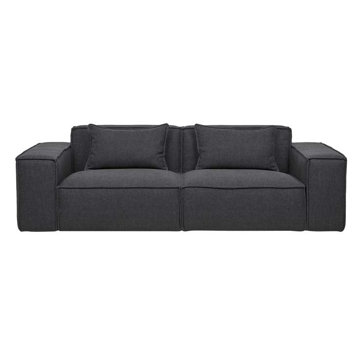 Coal Felix Block 3 Seater Sofa