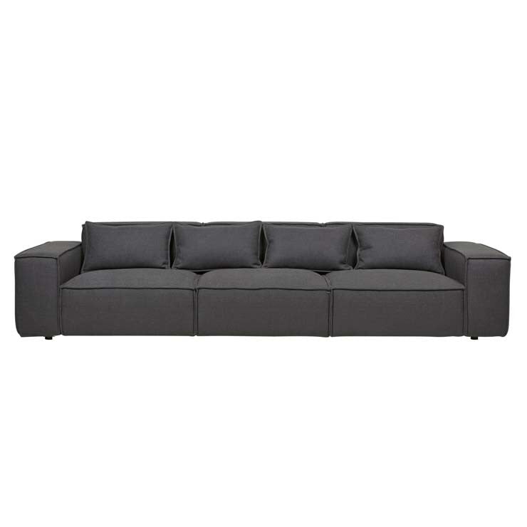 Coal Felix Block 4 Seater Sofa