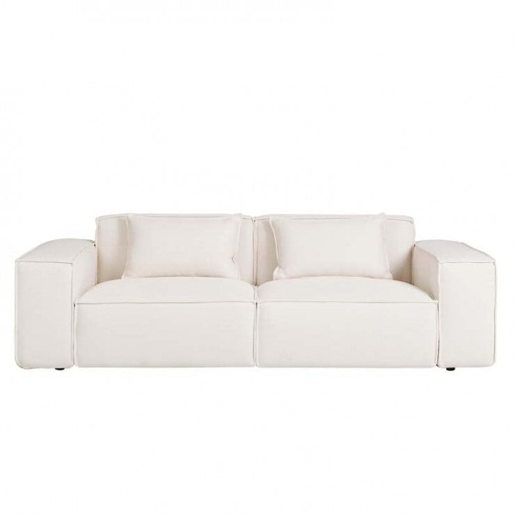 Jasmine White Felix Block 3 Seater Sofa