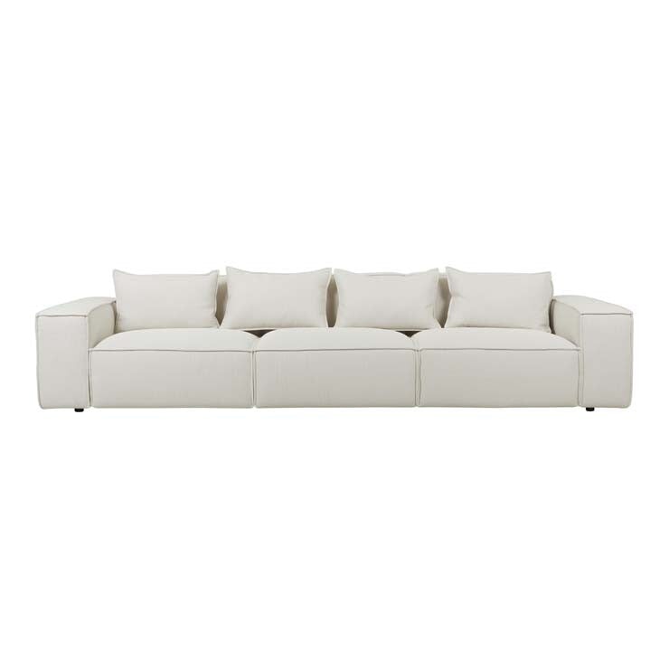 Jasmine White Felix Block 4 Seater Sofa