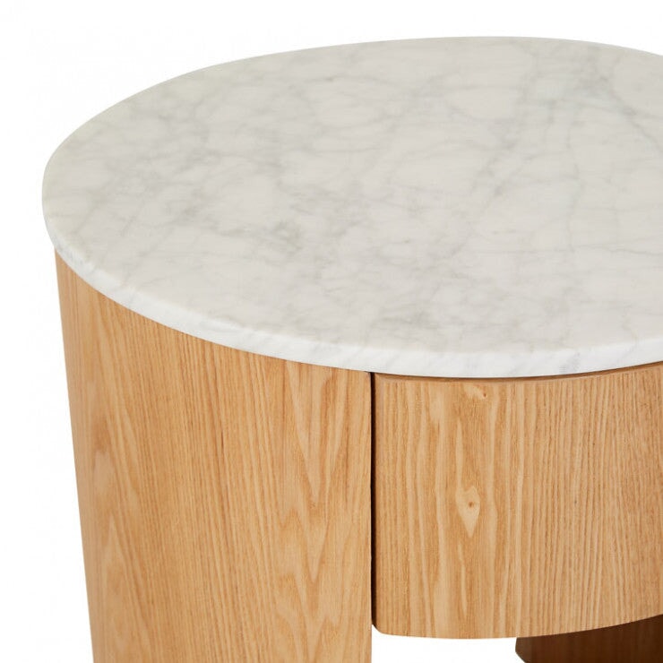 Oberon Crescent Marble Bedside