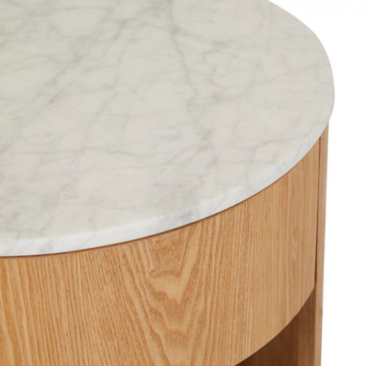 Oberon Crescent Marble Bedside