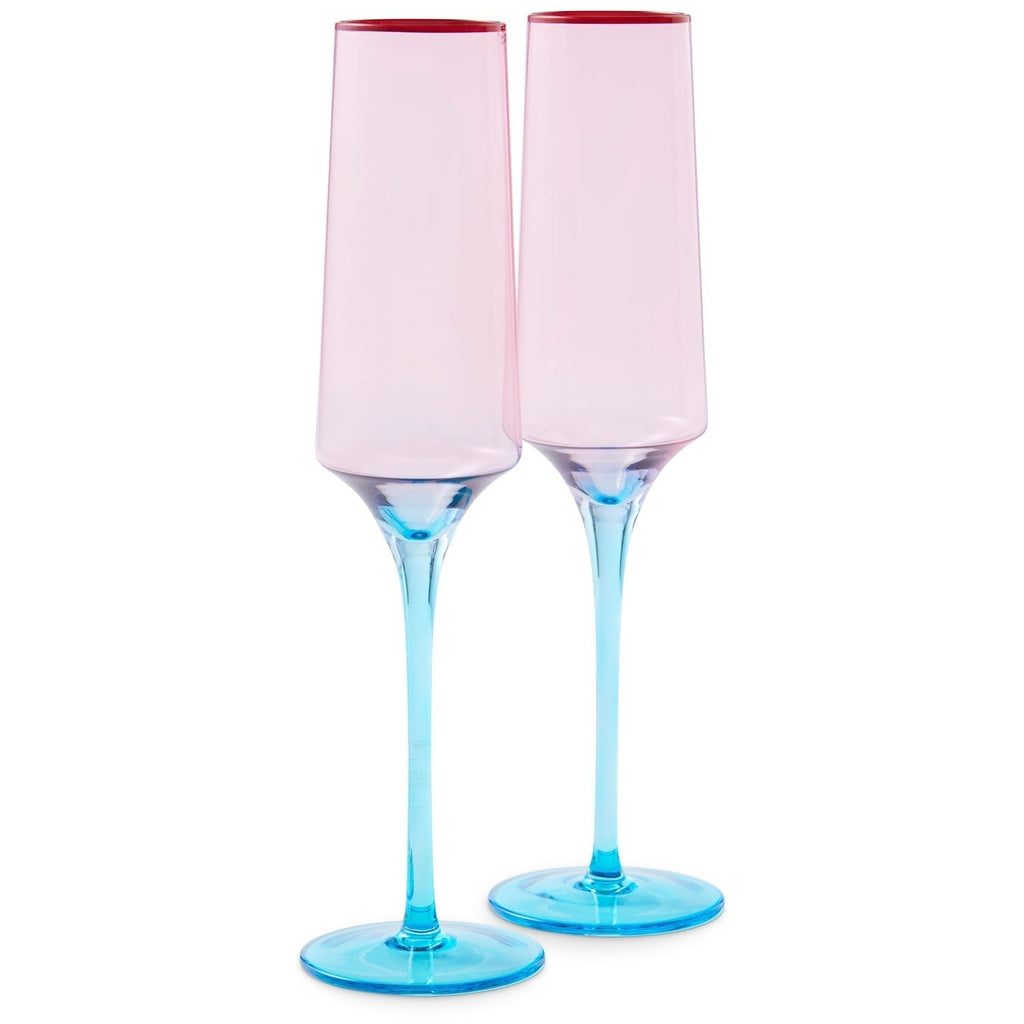 Stemware Rose With A Twist Champagne Glass Set Of 2