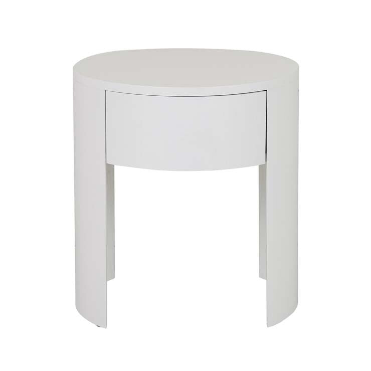 White Grain Ash Oberon Crescent Bedside